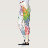 Trendrosa Rosa Blau Gelbe Grüne Farben Moderne Leggings (Links)