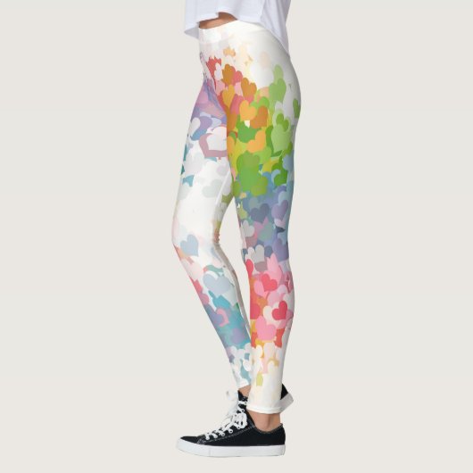 Trendrosa Rosa Blau Gelbe Grüne Farben Moderne Leggings (Links)