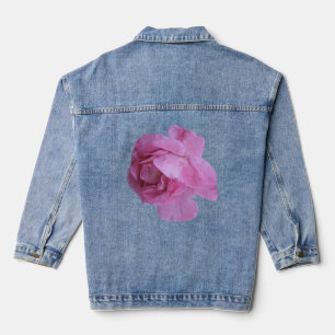 Trendrosa Rosa Blume schwarz M Monogramm anpassen Jeansjacke