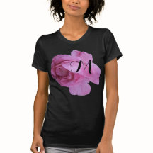 Trendrosa Rosa Blume schwarz M Monogramm anpassen