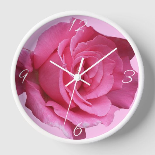Trendrosa Rosa Blütenrose Moderne boho schön Uhr (Vorderseite)