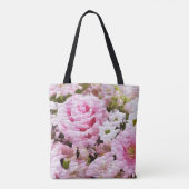 Trendrosa Rosa-Floral Monogramm-Design Tasche (Rückseite)