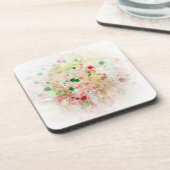 Trendrosa Rosa Gelbgrün Abstrakt Moderne Getränkeuntersetzer (Linke Seite)