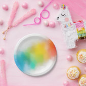 Trendrosa Rosa Lila-gelb-grün Moderne Pappteller (Party)