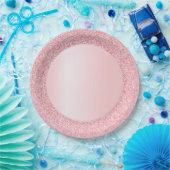 Trendrosa Rose Gold Glitzer Blank Template Pappteller (Party)
