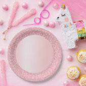 Trendrosa Rose Gold Glitzer Blank Template Pappteller (Party)