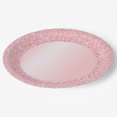 Trendrosa Rose Gold Glitzer Blank Template Pappteller (Schrägansicht)