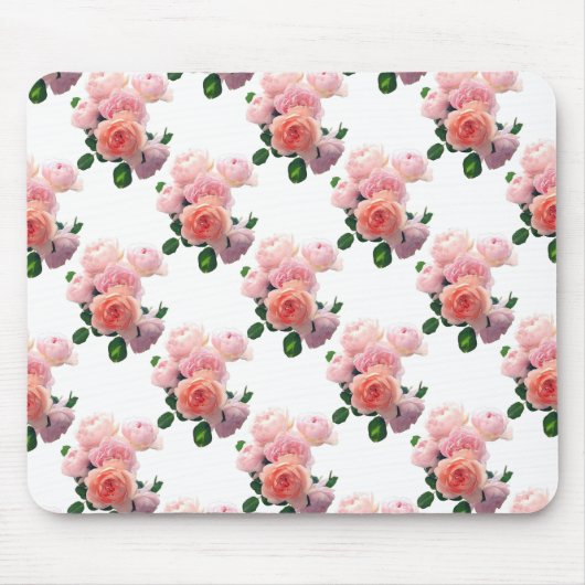 Trendrosa Roses Floral Watercolor Art Template Mousepad (Vorne)