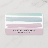 Trendrosa Türkis Blaues Wasser Streifen Visitenkarte (Vorderseite)
