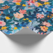 Trendrosa und Abstraktes Blumenmuster Geschenkpapier (Ecke)