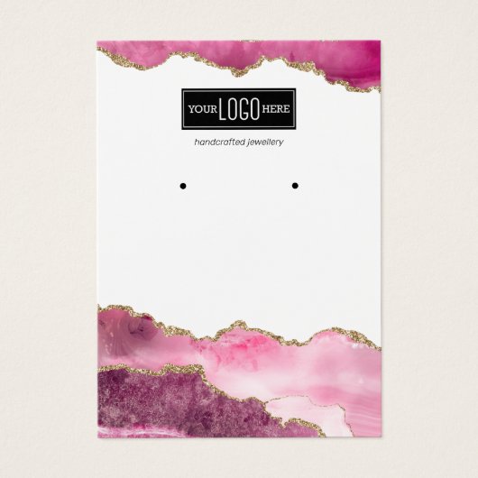 Trendrosa und goldenes Agate Earring Display (Vorderseite)