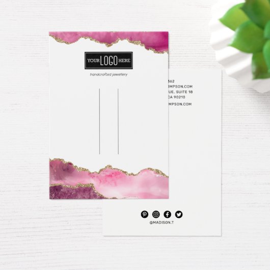 Trendrosa und goldfarbene Agate Hair Clip Display (Schreibtisch)