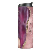 Trendrosa und Schwarz-Gold Glitzer Agate Thermosbecher (Nach links gedreht)