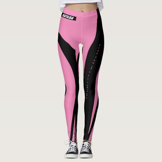 Trendrosa und schwarz leggings (Vorderseite)
