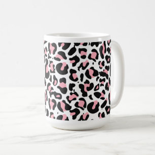 Trendrosa und schwarze Leoparden Kaffeetasse