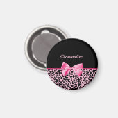 Trendrosa und schwarze Leoparden, rosa und rosafar Magnet (Vorderseite/Rückseite)
