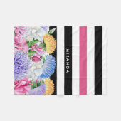 Trendrosa und schwarze Streifen mit Namen Fleecedecke (Vorderseite (Horizontal))