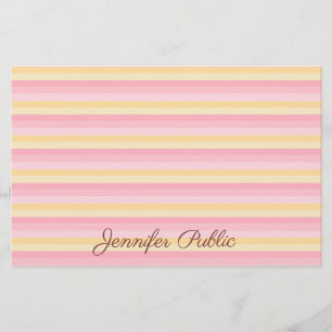 Trendrosa Vanille Yellow White Script Template Briefpapier