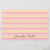 Trendrosa Vanille Yellow White Script Template Briefpapier (Rückseite)