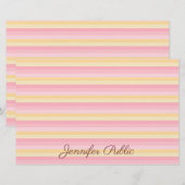 Trendrosa Vanille Yellow White Script Template Briefpapier (Vorne/Hinten)