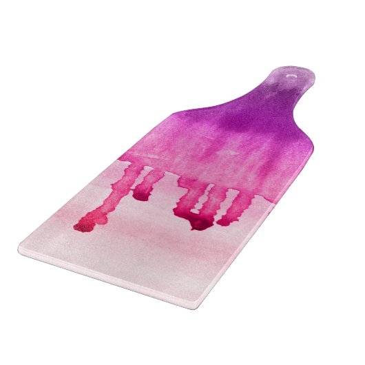 Trendrosa Violet Wasserfarbe Abstrakt Ombre Schneidebrett (Ecke)