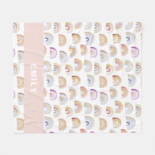 Trendrosa Watercolor Rainbow Fleecedecke (Vorderseite (Horizontal))