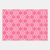 Trendrosa, weiße Formen geometrisches Muster Geschenkpapier Set (Vorderseite 2)