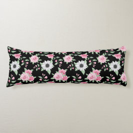 Trendrosa, weißes Blumenkissen Seitenschläferkissen