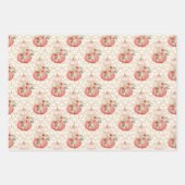 Trendrot Pink Pfirsichcreme Flroal Pumpkin Geschenkpapier Set (Vorderseite 2)
