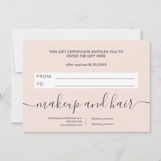 Trendrot-rosa Geschenkgutschein (Rückseite)