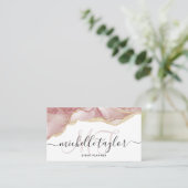 Trendrot rosa Monogram Makeup Haare Salon Busi Visitenkarte (Stehend Vorderseite)