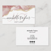 Trendrot rosa Monogram Makeup Haare Salon Busi Visitenkarte (Vorne/Hinten)