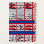 Trendrote und weiße Sportwagenfans Notizblock (Rückseite)