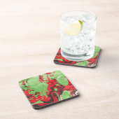 Trendrotes Grün Abstrakt Moderne Vorlage Getränkeuntersetzer (Rechte Seite)