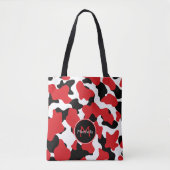 Trendrotes Schwarzes Kuh Print Monogram Tasche (Vorderseite)