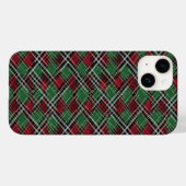 Trendrotes und grünes Weihnachtsmuster Kariert Case-Mate iPhone Hülle (Rückseite (Horizontal))