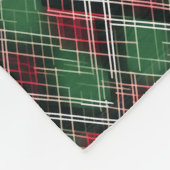 Trendrotes und grünes Weihnachtsmuster Kariert Fleecedecke (Ecke)