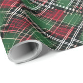 Trendrotes und grünes Weihnachtsmuster Kariert Geschenkpapier (Rolleneckpunkt)