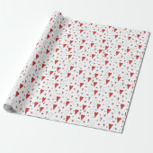 Trendrotes und Niedliches Herzmuster Geschenkpapier (Ungerollt)