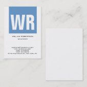 Trends einzigartig blaues, riesiges Monogramm Visitenkarte (Vorne/Hinten)