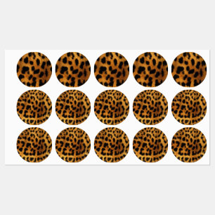 Trendschicker Tiermuster Braunleopard-Druck Etiketten