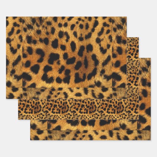 Trendschicker Tiermuster Braunleopard-Druck Geschenkpapier Set (Set)