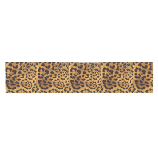 Trendschicker Tiermuster Braunleopard-Druck Kurzer Tischläufer (Horizontal)