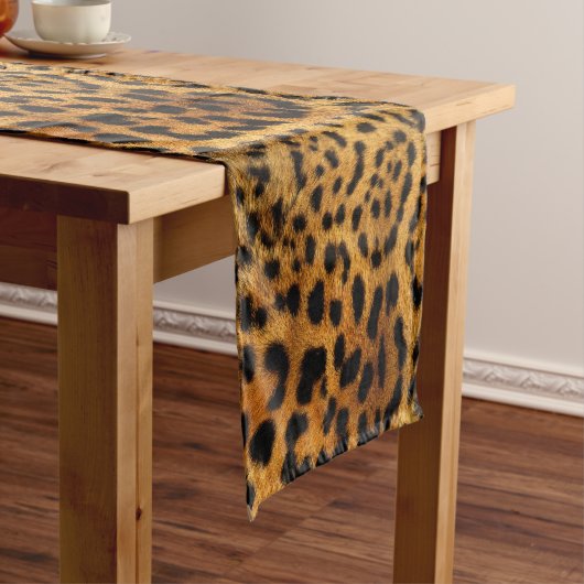 Trendschicker Tiermuster Braunleopard-Druck Kurzer Tischläufer (Beispiel)