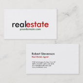 TrendSchlichte White Real Anwesen Agent Business C Visitenkarte (Vorne/Hinten)
