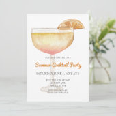Trendschlichtes, modernes Summer Cocktail Party Einladung (Stehend Vorderseite)