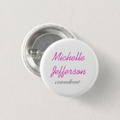 Trendschriftlich Pink White Clean Button (Vorne & Hinten)