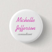 Trendschriftlich Pink White Clean Button (Vorderseite)