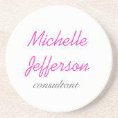 Trendschriftlich Pink White Clean Getränkeuntersetzer (Vorne)