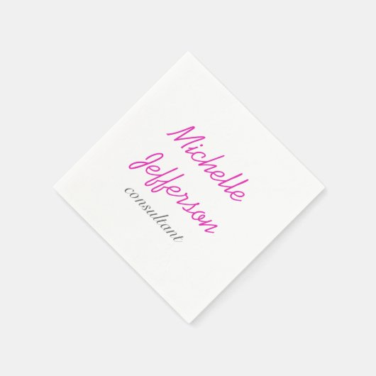 Trendschriftlich Pink White Clean Serviette (Ecke)